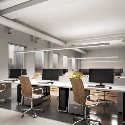 Arcchio Silver LED Office Pendant Light with DALI Arcchio Silver LED Office Pendant Light with DALI
