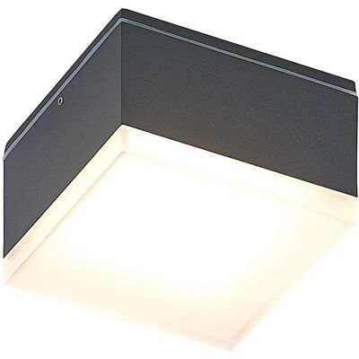 Lindby - Outdoor Ceiling Lamp 'Mathea' Modern Black Aluminum Garden Light Lindby - Outdoor Ceiling Lamp 'Mathea' Modern Black Aluminum Garden Light