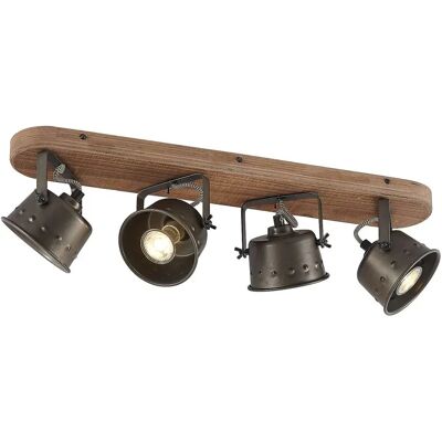 Lindby Rubinjo Ceiling Spotlight - Vintage, Black, Metal, 4 Lights Lindby Rubinjo Ceiling Spotlight - Vintage, Black, Metal, 4 Lights