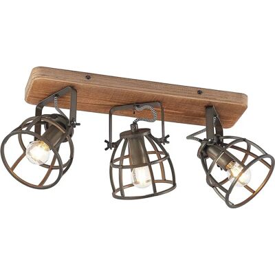 Lindby Rutger Deckenleuchte - Holz 3-Licht Industrie-Design Lindby Rutger Deckenleuchte - Holz 3-Licht Industrie-Design