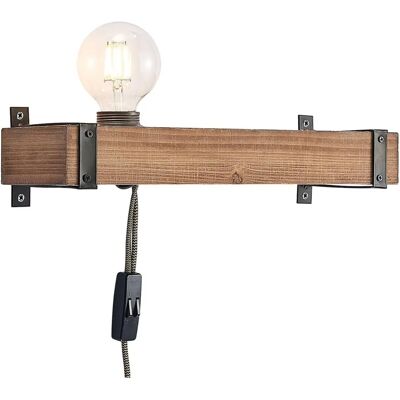 Lampa ścienna drewniana Lindby Sverina - E27, Brązowa, 40cm Lampa ścienna drewniana Lindby Sverina - E27, Brązowa, 40cm