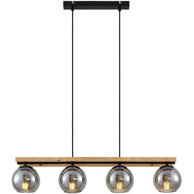 Lindby - Nowoczesna brązowa szklana lampa wisząca z 4 E27 - Salon i jadalnia Lindby - Nowoczesna brązowa szklana lampa wisząca z 4 E27 - Salon i jadalnia