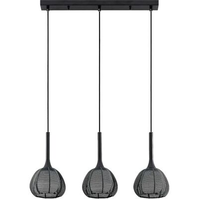 Lucande - Lampada a sospensione nera in metallo 3 luci Lucande - Lampada a sospensione nera in metallo 3 luci