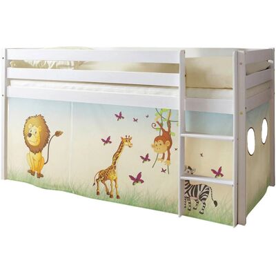 MID.YOU Hochbett - 90/200 cm, Mehrfarbig, Weiß - Bett MID.YOU Hochbett - 90/200 cm, Mehrfarbig, Weiß - Bett