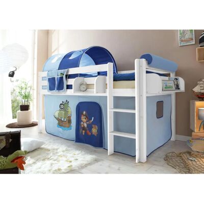 TICAA Malte Kinderhochbett mit Vorhang, Tunnel und Tasche TICAA Malte Kinderhochbett mit Vorhang, Tunnel und Tasche