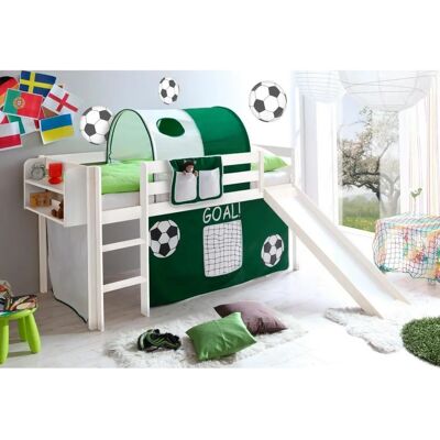 TICAA Manuel Grünes Hochbett mit Vorhang - Kinderzimmermöbel TICAA Manuel Grünes Hochbett mit Vorhang - Kinderzimmermöbel