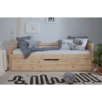 MID.YOU Bett mit Stauraum - Natur - 90x200 cm - Bett mit Stauraum MID.YOU Bett mit Stauraum - Natur - 90x200 cm - Bett mit Stauraum
