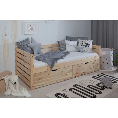 MID.YOU Bett mit Stauraum - 90/200 cm - Natur - Bett mit Stauraum MID.YOU Bett mit Stauraum - 90/200 cm - Natur - Bett mit Stauraum