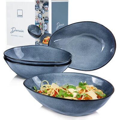 Sänger Cuencos de pasta rústicos azules - Juego de vajilla Sänger Cuencos de pasta rústicos azules - Juego de vajilla