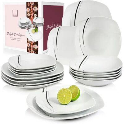 Sänger Bilgola Black Lines Porzellanset für 6 Personen Sänger Bilgola Black Lines Porzellanset für 6 Personen