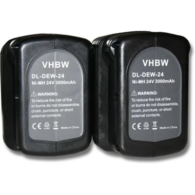 Batería Dewalt - 2x NiMH 3000mAh, 24V Negra - Herramientas Compatibles Batería Dewalt - 2x NiMH 3000mAh, 24V Negra - Herramientas Compatibles