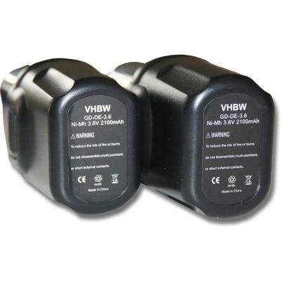 vhbw Batteria Dewalt DC600 - 2x 2100mAh NiMH, Nero vhbw Batteria Dewalt DC600 - 2x 2100mAh NiMH, Nero