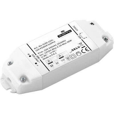 Dehner Elektronik LED Transformer - 24V/DC, 30W, Overload Protection Dehner Elektronik LED Transformer - 24V/DC, 30W, Overload Protection