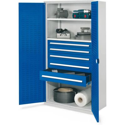 Kappes Systeme - 44 - Enzianblau - Schlitzplattentüren - Schwerlastschrank Kappes Systeme - 44 - Enzianblau - Schlitzplattentüren - Schwerlastschrank