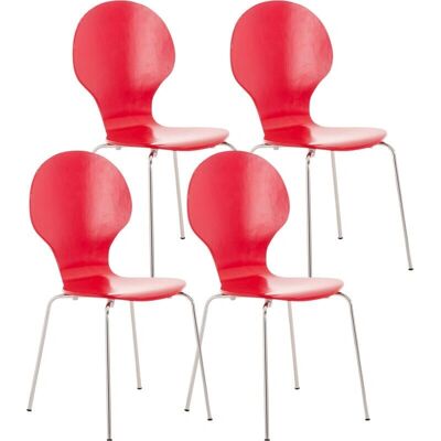 CLP - Set 4 Sedie Conference Impilabili - Rosso CLP - Set 4 Sedie Conference Impilabili - Rosso
