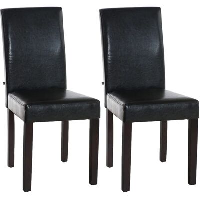CLP - Juego de 2 sillas de comedor Ina en cuero sintético - Sillas de comedor CLP - Juego de 2 sillas de comedor Ina en cuero sintético - Sillas de comedor