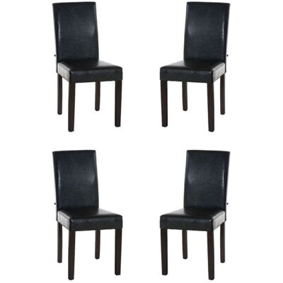CLP - Set di 4 sedie da pranzo eleganti - Schienale alto in similpelle marrone CLP - Set di 4 sedie da pranzo eleganti - Schienale alto in similpelle marrone