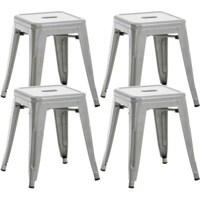 Homestoreking Armin Taburete Plateado - Estilo Industrial Homestoreking Armin Taburete Plateado - Estilo Industrial