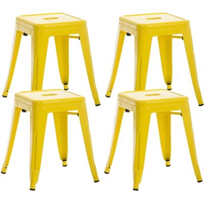 Sedie Industrial Armin - Set di 4 in Metallo Giallo Sedie Industrial Armin - Set di 4 in Metallo Giallo