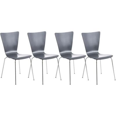Homestoreking 4-Sztuki Szare Krzesła dla Gości - Konferencyjne Krzesła Homestoreking 4-Sztuki Szare Krzesła dla Gości - Konferencyjne Krzesła