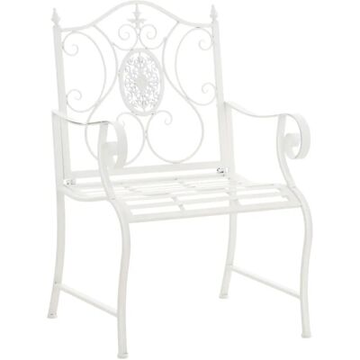 Sedia da Giardino Punjab Bianca di Pricenet - Rustica, Ferro Solido, Facile da Pulire Sedia da Giardino Punjab Bianca di Pricenet - Rustica, Ferro Solido, Facile da Pulire