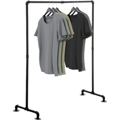 Pricenet Stender Jersey - Stile Industriale Nero 55x120x150 Pricenet Stender Jersey - Stile Industriale Nero 55x120x150