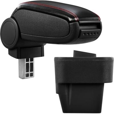Pro.tec Opel Astra H 2004-2010 Schwarzes Armlehne mit roten Nähten Pro.tec Opel Astra H 2004-2010 Schwarzes Armlehne mit roten Nähten