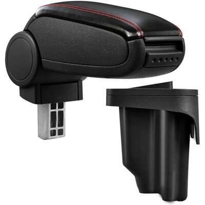 Pro.tec BMW E46 Mittelarmlehne - Stauraum, Gepolstert, Schwarz mit Roter Naht - Autoinnenraum Pro.tec BMW E46 Mittelarmlehne - Stauraum, Gepolstert, Schwarz mit Roter Naht - Autoinnenraum