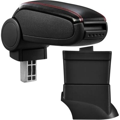 Pro.tec Zentralarmlehne für Fiat 500 - Schwarz mit Roter Naht - Gepolstert & Klappbar Pro.tec Zentralarmlehne für Fiat 500 - Schwarz mit Roter Naht - Gepolstert & Klappbar