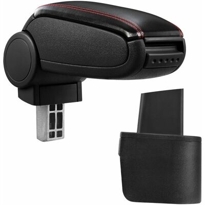Pro.tec Nissan Micra K12 Mittelarmlehne - Schwarz mit Roter Naht Pro.tec Nissan Micra K12 Mittelarmlehne - Schwarz mit Roter Naht