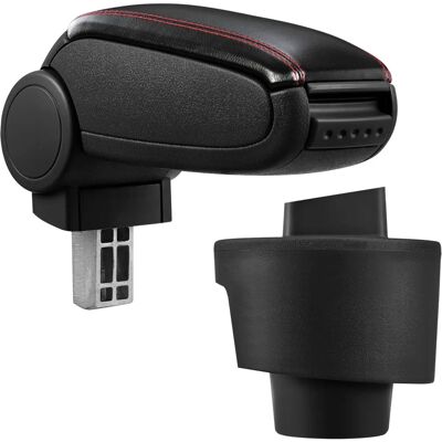 pro.tec Mittelarmlehne Seat Ibiza Typ 6J - Schwarz mit Roter Naht - 2008+ pro.tec Mittelarmlehne Seat Ibiza Typ 6J - Schwarz mit Roter Naht - 2008+