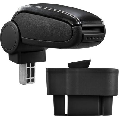 Pro.tec Opel Corsa D Kunstleder Mittelarmlehne - Schwarz mit weißen Nähten Pro.tec Opel Corsa D Kunstleder Mittelarmlehne - Schwarz mit weißen Nähten