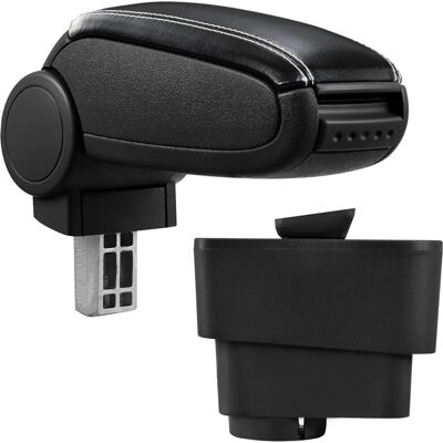 pro.tec Mittelarmlehne für Fiat Grande Punto - Schwarz, weiße Nähte pro.tec Mittelarmlehne für Fiat Grande Punto - Schwarz, weiße Nähte