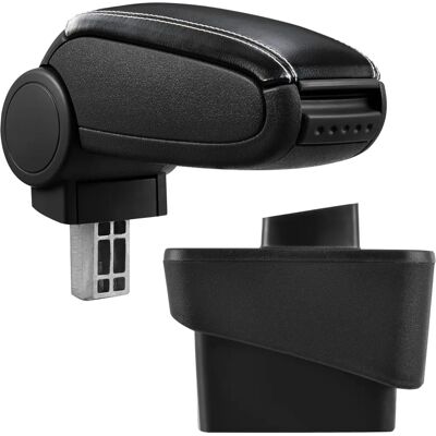 Pro.tec Mittelarmlehne für Audi A1 - Kunstleder, Schwarz, Weiße Nähte Pro.tec Mittelarmlehne für Audi A1 - Kunstleder, Schwarz, Weiße Nähte