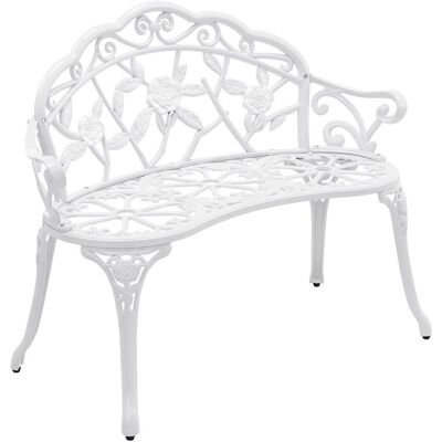 casa.pro Gartentisch Weiß Gusseisen Gussaluminium Dekor Elegant Zeitlos - Gartenbank casa.pro Gartentisch Weiß Gusseisen Gussaluminium Dekor Elegant Zeitlos - Gartenbank