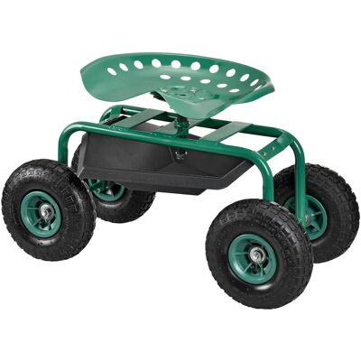 pro.tec Gartensitz mit Rädern - Höhenverstellbarer Werkzeugkorb Garten Scooter pro.tec Gartensitz mit Rädern - Höhenverstellbarer Werkzeugkorb Garten Scooter