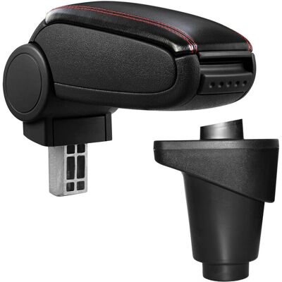 pro.tec Mittelarmlehne für Fiat 500L - Schwarz mit Roter Naht pro.tec Mittelarmlehne für Fiat 500L - Schwarz mit Roter Naht