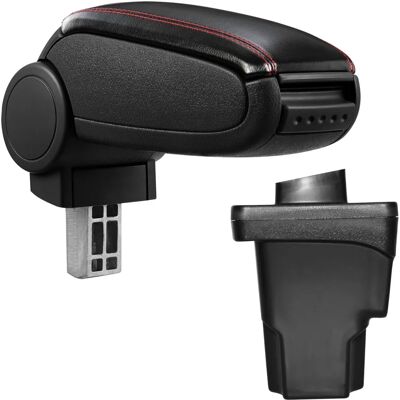 pro.tec Mittelarmlehne für Seat Leon III - Schwarz mit Roter Naht pro.tec Mittelarmlehne für Seat Leon III - Schwarz mit Roter Naht