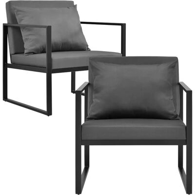 CASA.PRO 70x60x60 cm Gartensessel-Set - Schwarz CASA.PRO 70x60x60 cm Gartensessel-Set - Schwarz