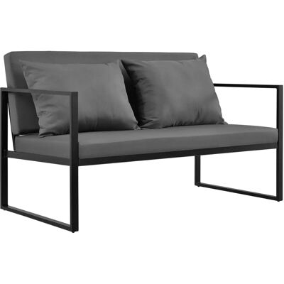 CASA.PRO Modell 70x114x60 cm - Outdoorsofa - Grau/Schwarz CASA.PRO Modell 70x114x60 cm - Outdoorsofa - Grau/Schwarz