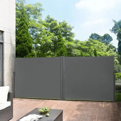 Pro.tec Doppel-Seitenmarkise - Grau - Extensible - Garten, Balkon, Terrasse - Markise Pro.tec Doppel-Seitenmarkise - Grau - Extensible - Garten, Balkon, Terrasse - Markise