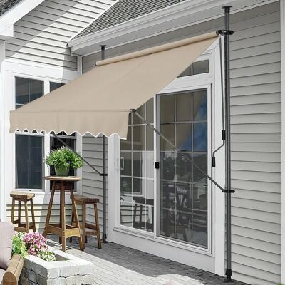 Abris réglable pro.tec - Sable - 200x120x200-300cm - Jardin, Balcon, Terrasse - Publicité Abris réglable pro.tec - Sable - 200x120x200-300cm - Jardin, Balcon, Terrasse - Publicité