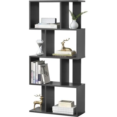 en.casa Bibliothèque gris foncé - 4 étagères pour livres/CDs/DVDs - 130x60x24cm - Publicité en.casa Bibliothèque gris foncé - 4 étagères pour livres/CDs/DVDs - 130x60x24cm - Publicité