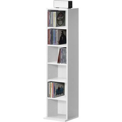en.casa Weißes Bücherregal - 6 Fächer - 90x20x20 cm - CD/DVD-Aufbewahrung en.casa Weißes Bücherregal - 6 Fächer - 90x20x20 cm - CD/DVD-Aufbewahrung