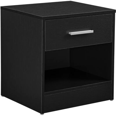 en.casa Jette Nachttisch - Elegant, 1 Schublade & Ablage, Schwarz en.casa Jette Nachttisch - Elegant, 1 Schublade & Ablage, Schwarz