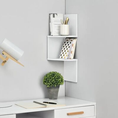 Prateleira de Parede em Estilo Retrô Branca Fosca 60.9x19.5x19.5cm Prateleira de Parede em Estilo Retrô Branca Fosca 60.9x19.5x19.5cm