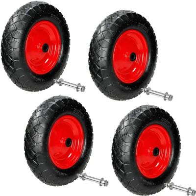 ECD Allemagne 4x Roue d'air pour brouette - 390mm - Jante en acier - 200kg - Publicité ECD Allemagne 4x Roue d'air pour brouette - 390mm - Jante en acier - 200kg - Publicité