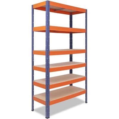 Étagère Shelfplaza Pro 230x120x60 cm Métal lourd bleu-orange - Rangement - Publicité Étagère Shelfplaza Pro 230x120x60 cm Métal lourd bleu-orange - Rangement - Publicité