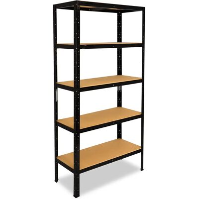 SHELFPLAZA 200x70x45 cm - schwarz - 5 Regale - Metallregal SHELFPLAZA 200x70x45 cm - schwarz - 5 Regale - Metallregal