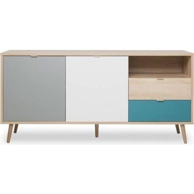 Buffet Vasto Multicolore - 150x71 cm - Meuble de séjour - Publicité Buffet Vasto Multicolore - 150x71 cm - Meuble de séjour - Publicité